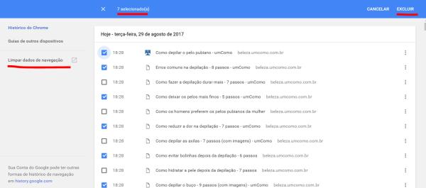 Como verificar o histórico de páginas visitadas no Google Chrome? - Como apagar o histórico de navegação do Google Chrome?