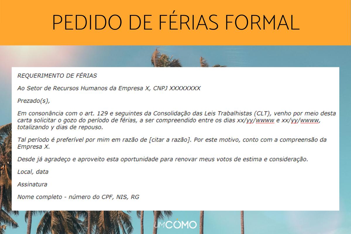 Como solicitar férias por e-mail - Carta formal e direitos