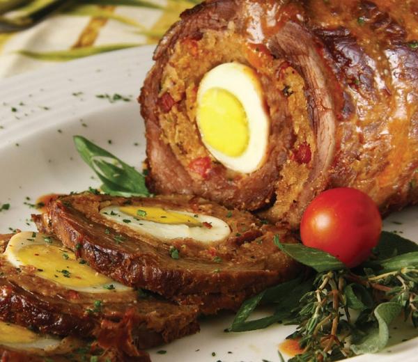 Como fazer rolo de carne recheado