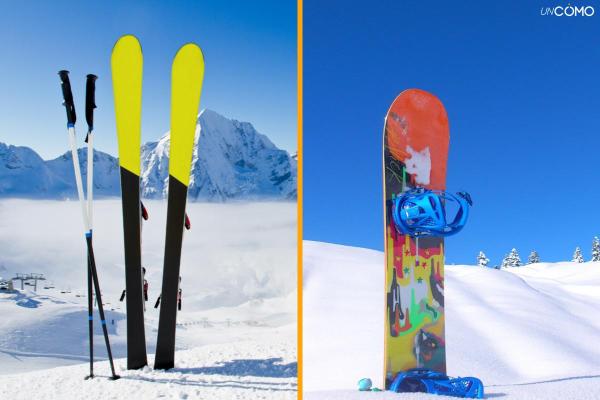 Qual a diferença de esqui e snowboard? - Material utilizado