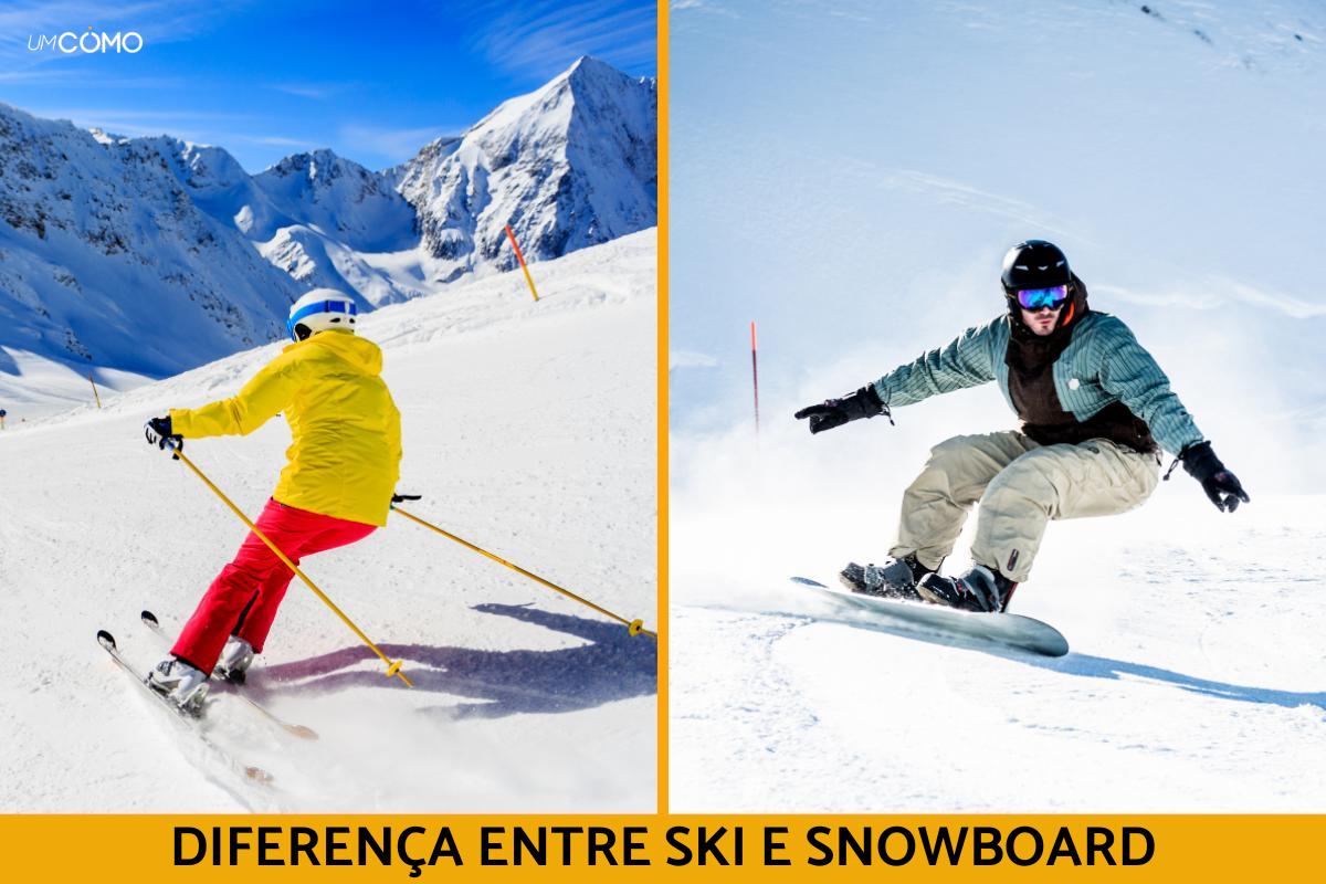 Qual a diferença de esqui e snowboard?