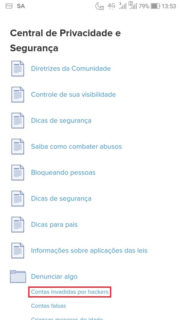 Como denunciar conta do Instagram invadida - 3. Denunciar conta invadida por hackers - Instagram