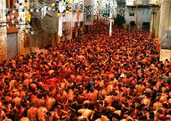 Quais são as festas mais populares de Espanha - Tomatina de Buñol