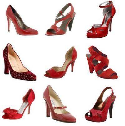 Que sapatos usar com um vestido branco - Vermelho