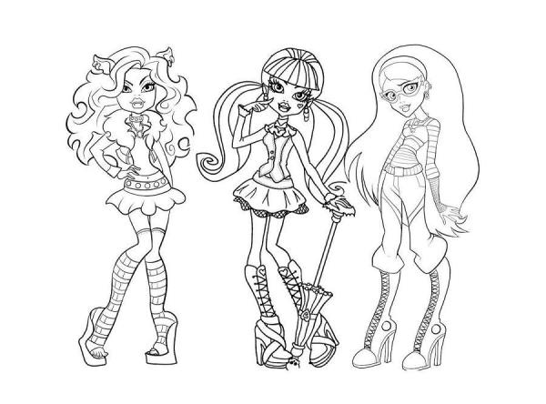 Desenhos das Monster High para colorir