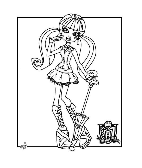 Desenhos das Monster High para colorir - Passo 1