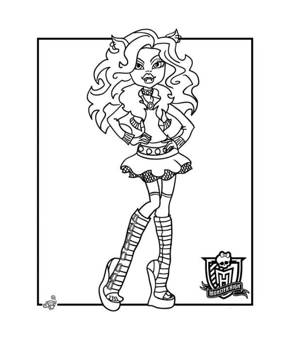Desenhos das Monster High para colorir - Passo 2