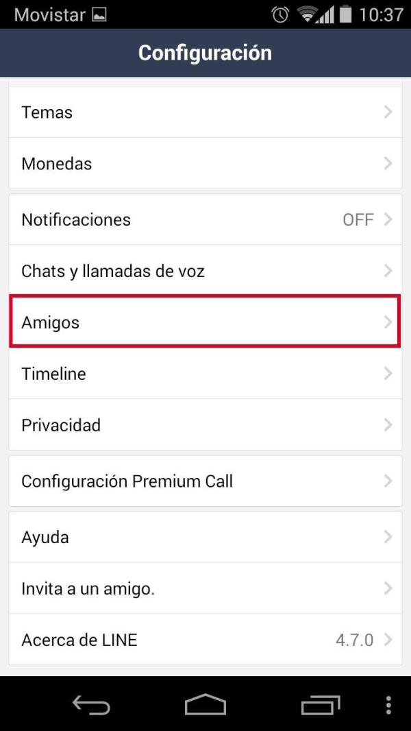 Como desbloquear alguém no LINE - Passo 3