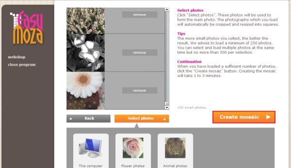 Como fazer um mosaico de fotos online - Passo 7