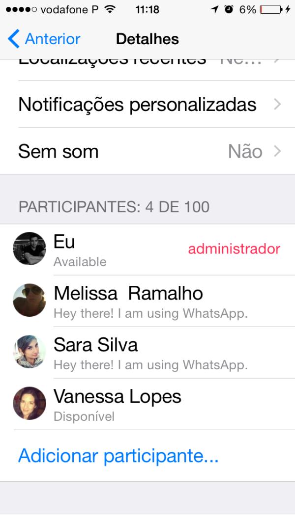 Como mudar o administrador de um grupo de Whatsapp - Passo 3