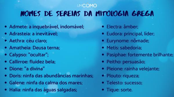 30 nomes de sereias e seus significados - 20 nomes de sereias da mitologia grega