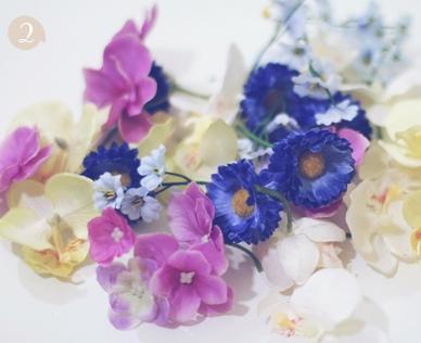 Como fazer uma tiara de flores - Passo 3