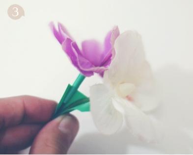 Como fazer uma tiara de flores - Passo 6