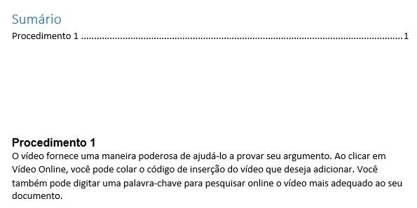 Como inserir índice no Word - Passo 6