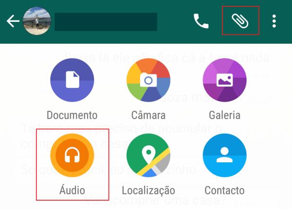 Como enviar música pelo WhatsApp - Passo 2