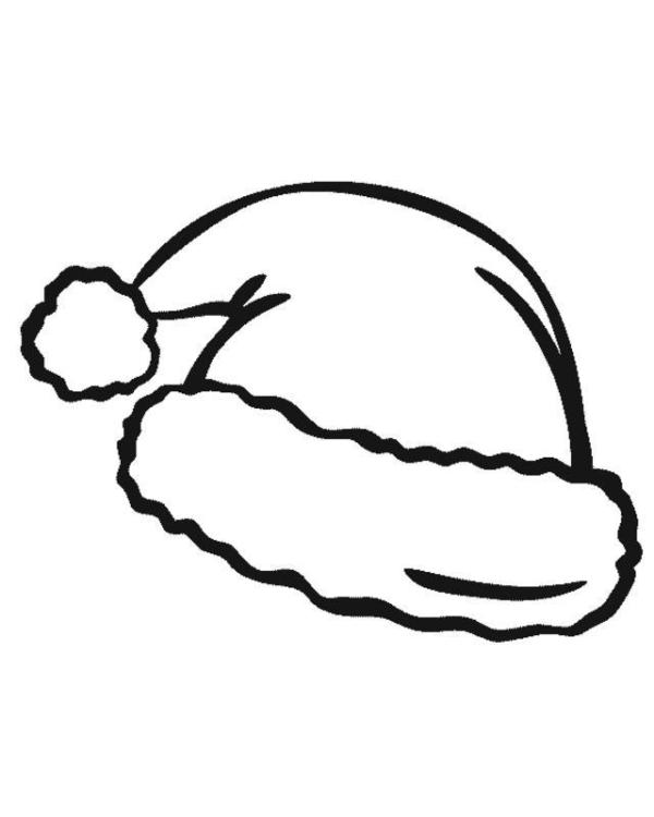 Desenho de gorros de Natal - Desenho para colorir do gorro de Natal