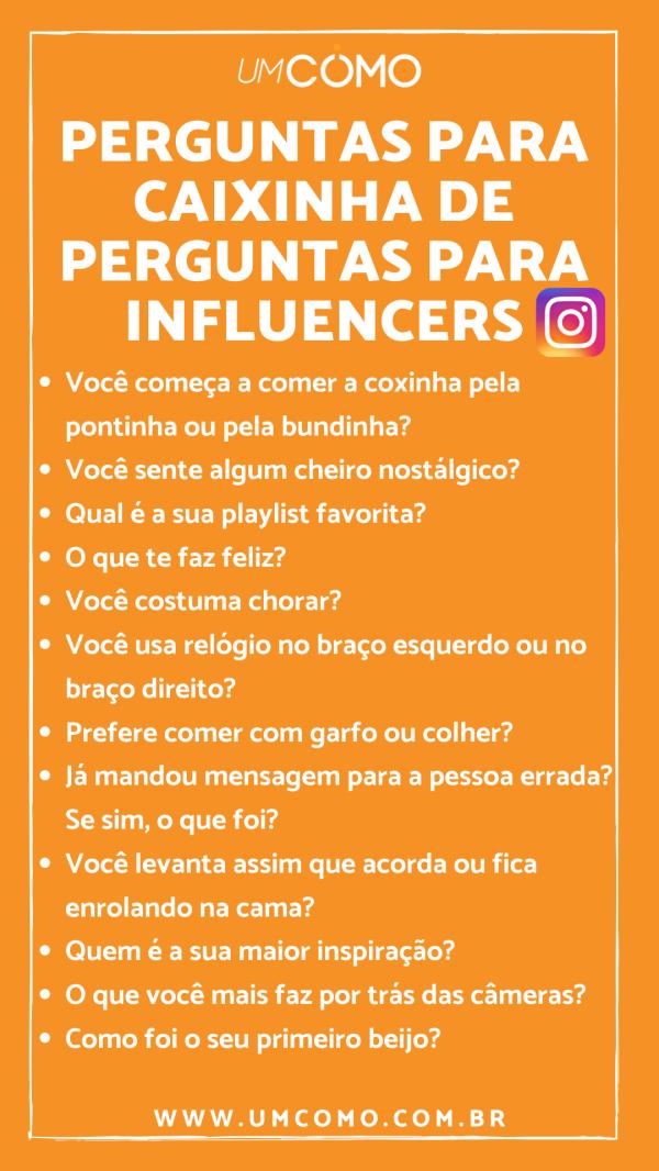 Perguntas para fazer na caixa de perguntas do Instagram - Perguntas para caixas de perguntas do Instagram para influenciador