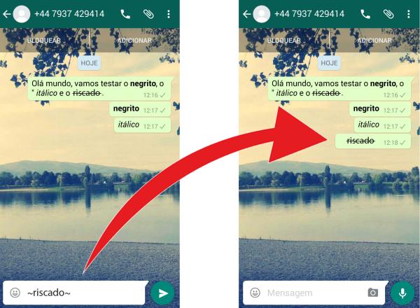 Como escrever em negrito e itálico no WhatsApp - Passo 4