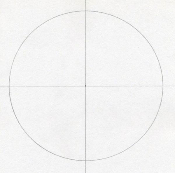 Como desenhar uma estrela de 5 pontas com um compasso - Passo 2