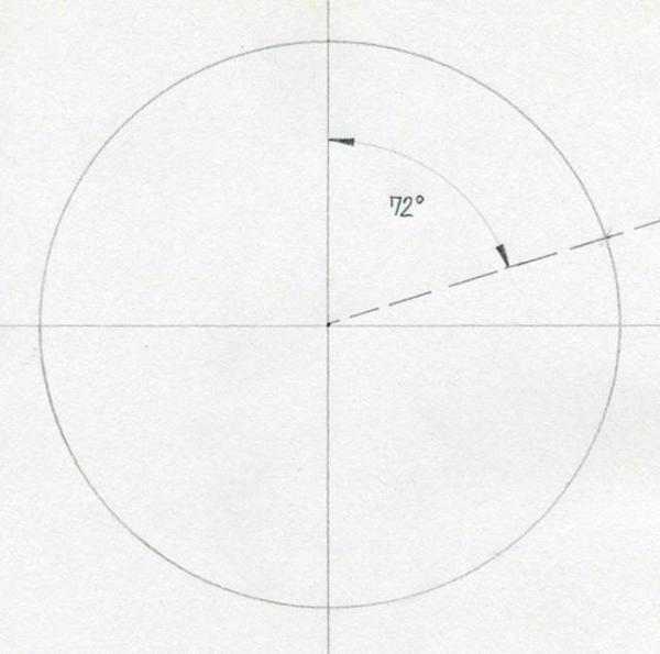 Como desenhar uma estrela de 5 pontas com um compasso - Passo 3