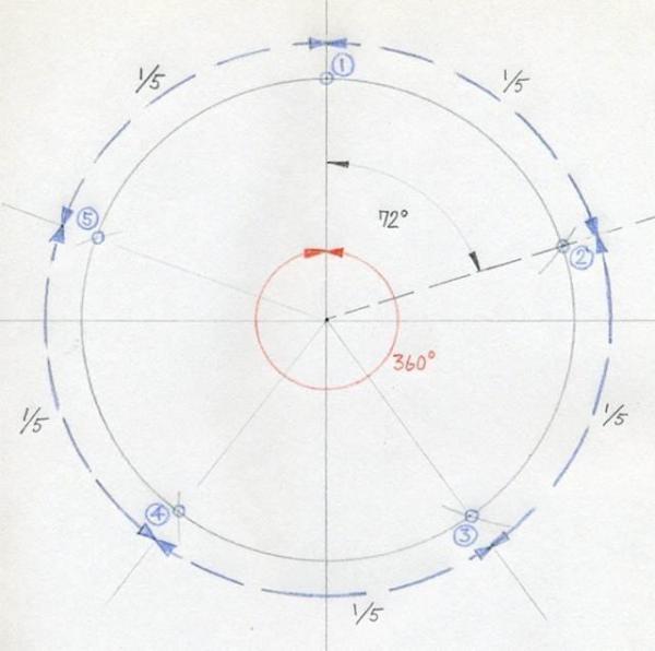 Como desenhar uma estrela de 5 pontas com um compasso - Passo 4