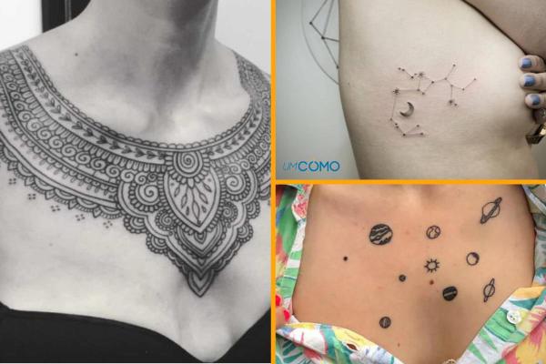 Ideias de tatuagem no peito para mulher - Pequenas e grandes tatuagens no peito para mulheres