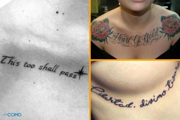 Ideias de tatuagem no peito para mulher - Tatuagens no peito para mulheres com frases, nomes ou letras
