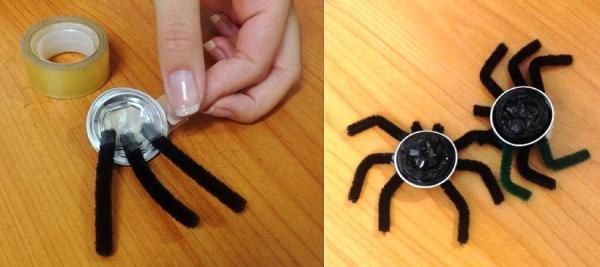 Trabalhos manuais para Halloween: aranhas com cápsulas de café expresso - Passo 3