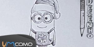 Como desenhar um Minion vestido de Natal