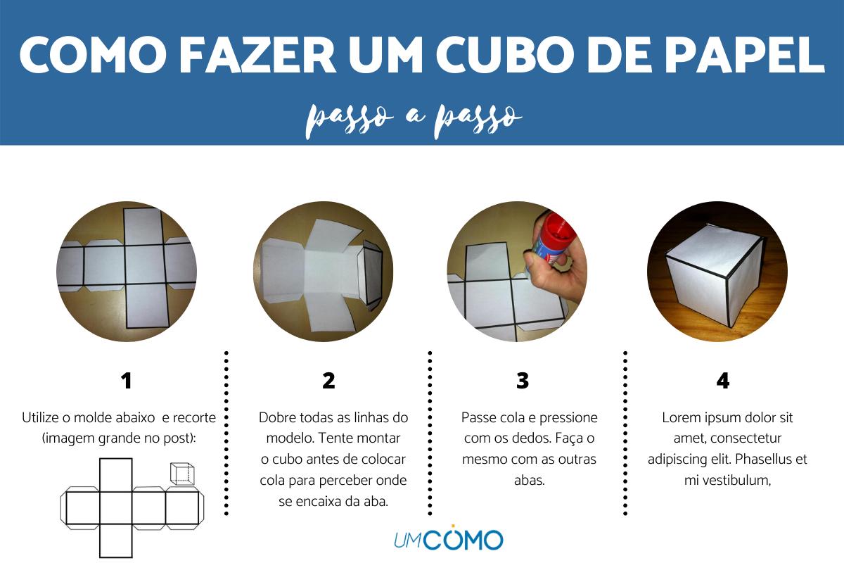 Como fazer um cubo de cartolina