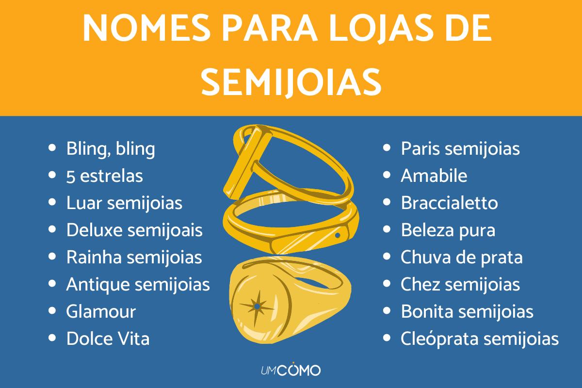 Nomes criativos para lojas de semijoias