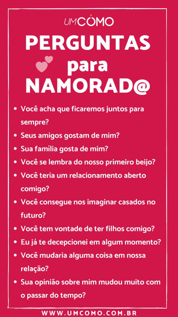 80 perguntas para namorado - Perguntas para o namorado sobre o relacionamento