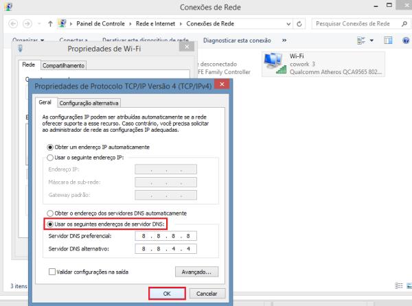Como mudar o DNS no Windows 8 - Passo 7