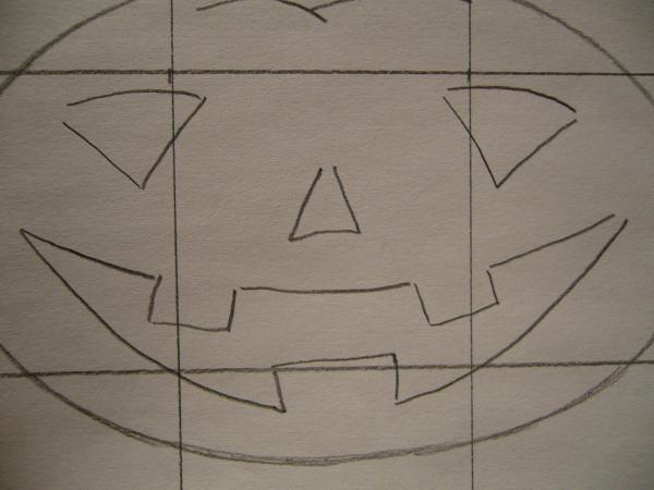 Como desenhar uma abóbora de Halloween - Passo 5