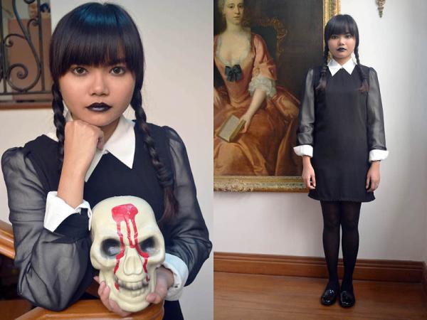Como se fantasiar de Vandinha Addams - Passo 2