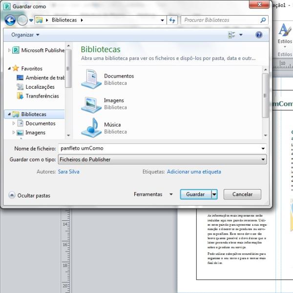 Como fazer panfletos com o Publisher - Passo 5