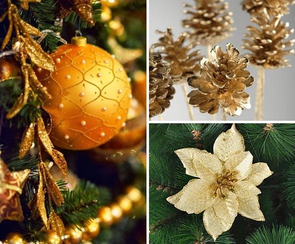 Como decorar árvore de Natal de dourado - Passo 1