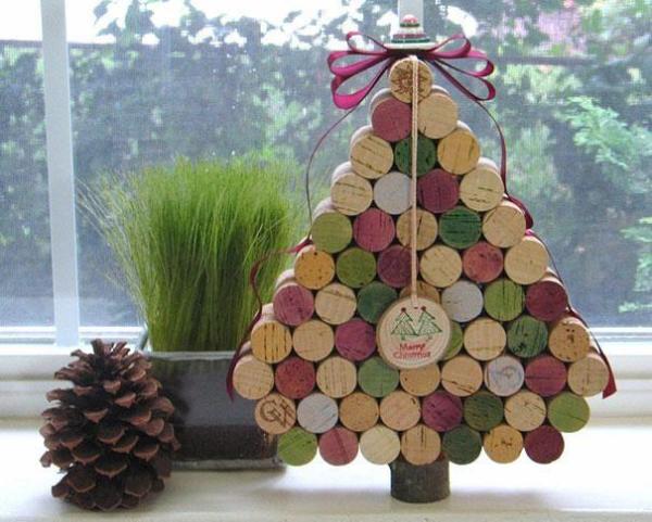 Árvores de Natal com rolhas de cortiça