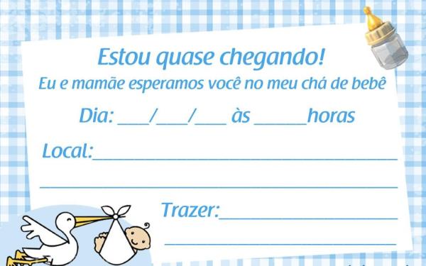 Como fazer convites para um chá de bebê - Passo 1