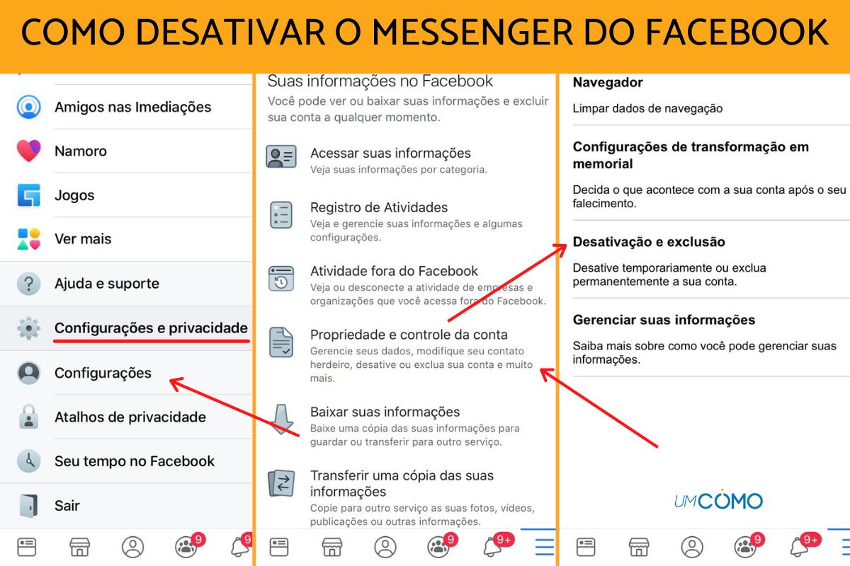 Como desativar o Messenger