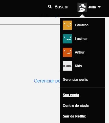 Como apagar o histórico do Netflix - Passo 2
