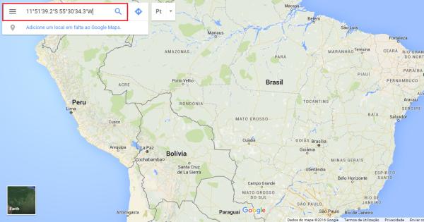 Como colocar coordenadas no Google Maps - Passo 2