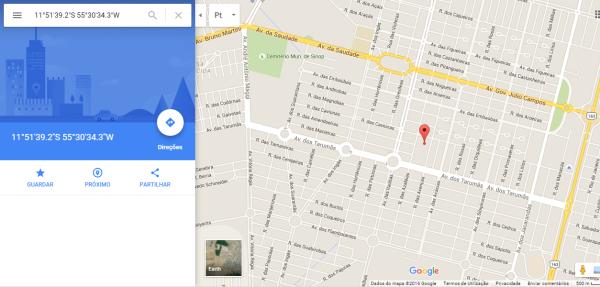 Como colocar coordenadas no Google Maps - Passo 3