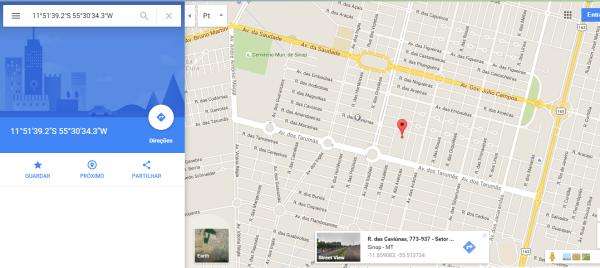 Como colocar coordenadas no Google Maps - Passo 4