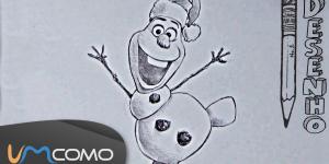 Como desenhar o boneco de neve do Frozen vestido de natal