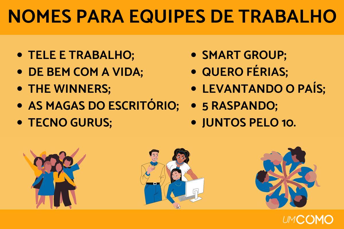 Nomes para equipes de trabalho