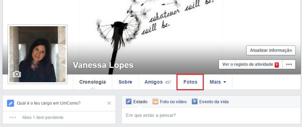 Como colocar fotos no Facebook - Passo 1