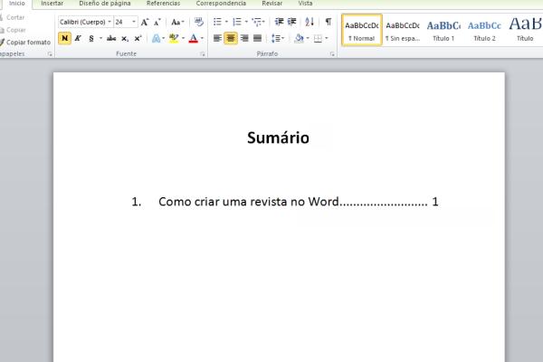 Como fazer uma revista no Word - Como fazer um sumário de revista no Word