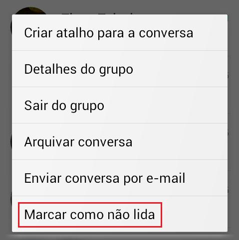 Como marcar mensagens como não lidas no WhatsApp para Android - Passo 3