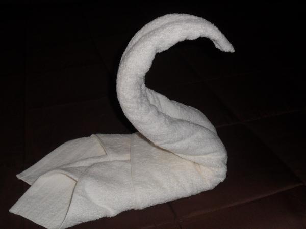 Como dobrar uma toalha em forma de cisne - Passo 4